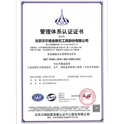 职业健全安全治理系统证书